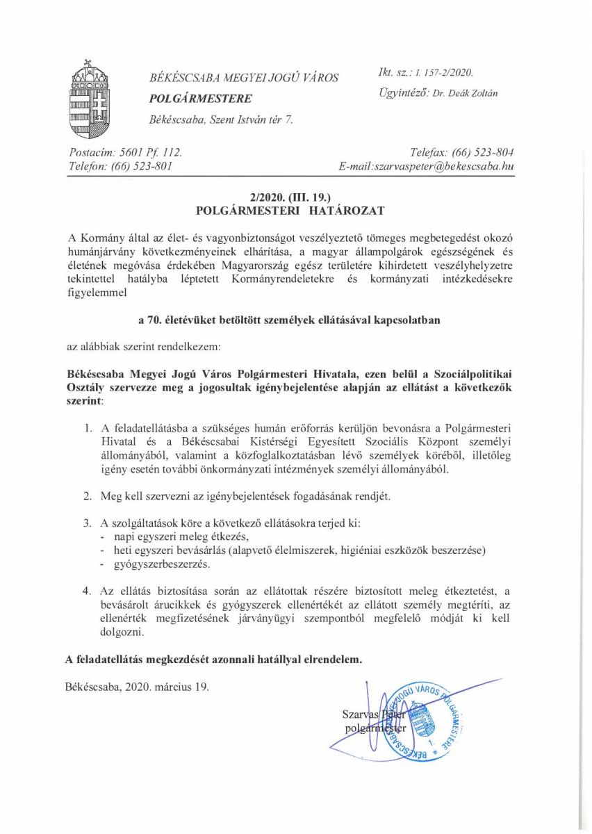 Békéscsaba Megyei Jogú Város weblapja