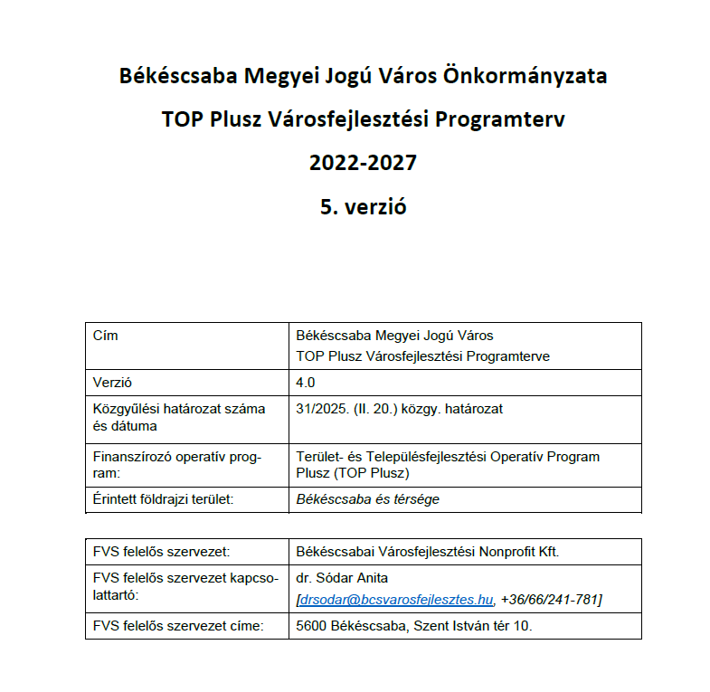Békéscsaba Megyei Jogú Város weblapja