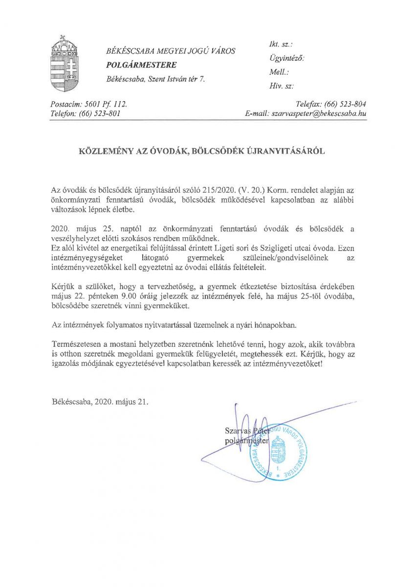 Békéscsaba Megyei Jogú Város weblapja