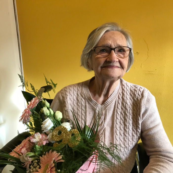 Szloszár Ferencné köszöntése 90. születésnapja alkalmából
