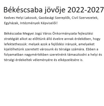 Békéscsaba Jövője 2022-2027
