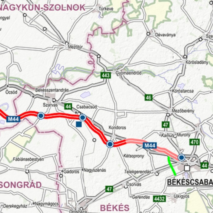 Békéscsaba városának bekötése az európai és magyar gyorsforgalmi út hálózatába: M44 fejlesztése